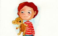 Ilustración en acuarelas y lápiz de color